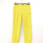  Le Coq брюки желтый × темно-синий блок в клетку тканый ткань мужской 76 Golf одежда le coq sportif