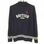  Admiral с высоким воротником свитер темно-синий × белый вязаный шерсть . женский L Golf одежда Admiral