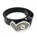 [ прекрасный товар ] Pearly Gates верх тип ремень чёрный Heart пряжка женский Golf одежда PEARLY GATES