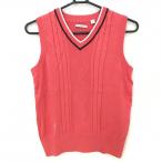  Ashworth вязаный лучший красный V шея кабель плетеный хлопок . женский M Golf одежда ASHWORTH( прекрасный товар )