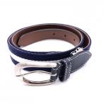 [ прекрасный товар ] Ashworth ремень темно-синий × белый линия серебряный пряжка женский Golf одежда ASHWORTH