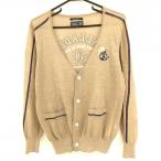 zo-i вязаный кардиган бежевый .. чувство лен 100% рукав темно-синий линия мужской 2(M) Golf одежда ZOY