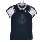 aruchibio воротник имеется короткий рукав с высоким воротником рубашка темно-синий × белый сетка кальмар li нашивка женский 36(S) Golf одежда archivio