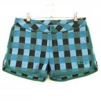  Dance With Dragon шорты голубой × чёрный проверка хлопок . женский 3(L) Golf одежда Dance With Dragon( очень красивый товар )|SALE цена 
