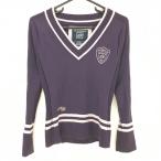 zo-i длинный рукав вязаный свитер лиловый V шея воротник рукав кромка линия женский 38 Golf одежда ZOY( прекрасный товар )