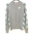  тормозные колодки ba колено свитер серый × голубой боковой "в елочку" рисунок женский 0(S) Golf одежда MASTER BUNNY EDITION( прекрасный товар )