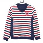 23 район спорт переключатель двусторонний s need темно-синий × белый × красный окантовка V шея женский I(M) Golf одежда 23 район ( прекрасный товар )