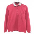 23 район рубашка-поло с длинным рукавом красный × белый воротник окантовка половина Zip мужской 2(L) Golf одежда 23 район 