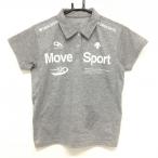  Descente рубашка-поло с коротким рукавом серый × белый Logo принт женский L Golf одежда DESCENTE|SALE цена 