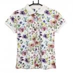  Kiss on The зеленый рубашка-поло с коротким рукавом белый × многоцветный цветочный принт общий рисунок Logo .... женский 2(M) Golf одежда kiss on the green