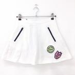  Samantha Thavasa юбка UNDER25 белый × темно-синий тренировочный ткань нашивка задний застежка-молния женский M Golf одежда Samantha Thavasa