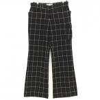  Le Coq брюки чёрный × белый в клетку шерсть .5 карман женский 13 Golf одежда le coq sportif