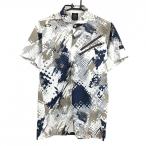 [ очень красивый товар ] Oacley рубашка-поло с коротким рукавом белый × темно-синий Splash рисунок чай оборудован возможно мужской M Golf одежда 2023 год модели Oakley