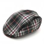 【美品】ビバハート ハンチング帽 黒×白 チェック 後ろリブ レディース 40(M) ゴルフウェア VIVA HEART／20%OFF価格
