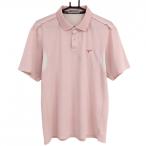  Tour Stage рубашка-поло с коротким рукавом розовый × белый тканый ткань Logo .... рукав внизу сетка мужской L Golf одежда TOURSTAGE