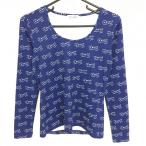  Jun and Rope внутренний рубашка темно-синий × белый Британия знак общий рисунок женский M Golf одежда JUN&ROPE( очень красивый товар )