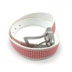  Jack ba колено ремень красный × белый серебристый жевательная резинка проверка серебряный пряжка женский Golf одежда Jack Bunny( прекрасный товар )|60%OFF цена 