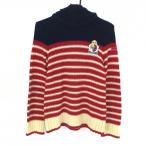  тормозные колодки ba колено 2WAY свитер красный × слоновая кость окантовка шерсть . женский 1(M) Golf одежда MASTER BUNNY EDITION( прекрасный товар )