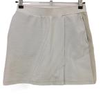 e man Golf юбка бежевый × белый полоса стрейч футбол ткань женский M Golf одежда AIMANT GOLF( очень красивый товар )