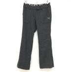  Puma брюки серый × белый шерсть . полоса женский M Golf одежда PUMA( очень красивый товар )