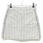  Heal Creek юбка светло-серый × белый проверка внутри сторона внутренний брюки женский 38 Golf одежда Heal Creek( прекрасный товар )