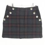 zo-i вельвет юбка серый серия × красный проверка внутри сторона внутренний брюки женский 40(L) Golf одежда ZOY( прекрасный товар )