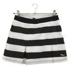  Puma юбка белый × чёрный futoshi окантовка box плиссировать внутренний брюки есть женский M Golf одежда PUMA( прекрасный товар )