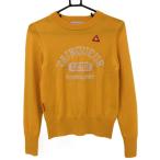 Le Coq свитер orange желтый × белый вязаный шерсть 100% женский M Golf одежда le coq sportif( очень красивый товар )