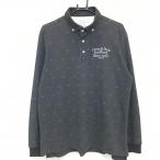  резчик and задний рубашка-поло с длинным рукавом серый × белый Logo общий рисунок Logo .... кнопка down мужской LL Golf одежда CUTTER&BUCK