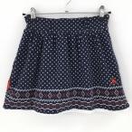 [ прекрасный товар ] Le Coq юбка темно-синий × белый общий рисунок Logo .... обратная сторона ворсистый боковой Zip женский 7 Golf одежда le coq sportif