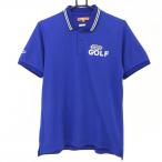  Beams Golf рубашка-поло с коротким рукавом голубой × желтый воротник линия мужской M Golf одежда BEAMS GOLF