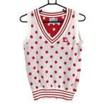  Le Coq лучший белый × красный точка V шея Logo .... женский S Golf одежда le coq sportif