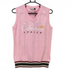 カッパニットベストピンク×白Vネッ...
