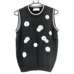  Adabat вязаный лучший чёрный × белый шея * манжеты линия женский I(M) Golf одежда adabat