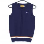  Le Coq вязаный лучший темно-синий × белый часть кабель плетеный акрил .V шея женский M Golf одежда le coq sportif( прекрасный товар )