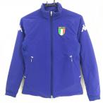 ショッピングkappa カッパ 中綿ジャケット ネイビー×白 袖ロゴプリント ITALIAワッペン レディース M ゴルフウェア Kappa