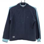zo-i с высоким воротником свитер темно-синий × голубой рукав линия половина Zip шерсть 70% женский M Golf одежда ZOY( прекрасный товар )