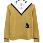 aruchibioV шея свитер желтый Brown × белый женский 36(S) Golf одежда archivio