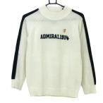  Admiral с высоким воротником свитер белый × темно-синий рукав линия передний Logo вязаный женский M Golf одежда Admiral