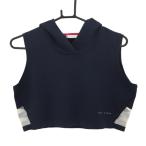  Heal Creek вязаный лучший темно-синий × белый короткий с капюшоном . задний кромка прозрачный женский 42(L) Golf одежда Heal Creek