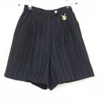  Munsingwear одежда юбка-брюки юбка темный темно-синий × белый полоса рисунок Logo .... женский S Golf одежда Munsingwear( прекрасный товар )