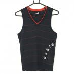  Oacley вязаный лучший темно-синий × красный orange земля узор окантовка V шея шерсть . женский L Golf одежда Oakley( прекрасный товар )