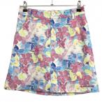 [ прекрасный товар ] Kiss on The зеленый юбка розовый × голубой гибискус рисунок цветочный принт женский 2(M) Golf одежда kiss on the green