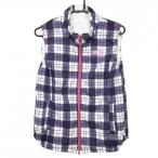  viva Heart с хлопком двусторонний лучший лиловый × белый проверка кромка draw код женский 42(L) Golf одежда VIVA HEART