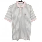  резчик and задний рубашка-поло с коротким рукавом белый × свет розовый × зеленый полоса мужской M Golf одежда CUTTER&BUCK|SALE цена 