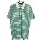 RLXラルフローレン 半袖ポロシャツ ライトブルー×ライトグリーン ボーダー柄 メンズ L ゴルフウェア Ralph Lauren(美品)/SALE価格