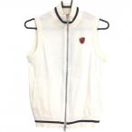  тормозные колодки ba колено вязаный Zip лучший белый × темно-синий воротник линия акрил . женский 1(M) Golf одежда MASTER BUNNY EDITION( прекрасный товар )