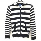  Fidra вязаный Parker белый × темно-синий окантовка рисунок Logo нашивка шерсть . женский S/P Golf одежда FIDRA