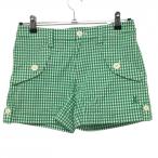  Pearly Gates шорты зеленый × белый серебристый жевательная резинка проверка Skull кролик женский 1(M) Golf одежда PEARLY GATES|SALE цена 