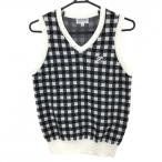  Jack ba колено вязаный лучший чёрный × белый серебристый жевательная резинка проверка хлопок .V шея женский 1(M) Golf одежда Jack Bunny